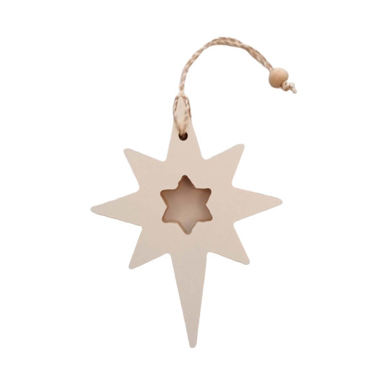 Adorno de Madera Estrella Fugaz 13 cm