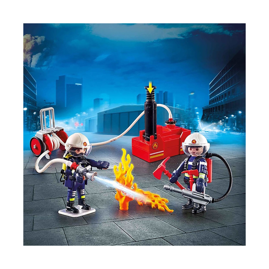 Bomberos Con Bomba De Agua Juguete Playmobil