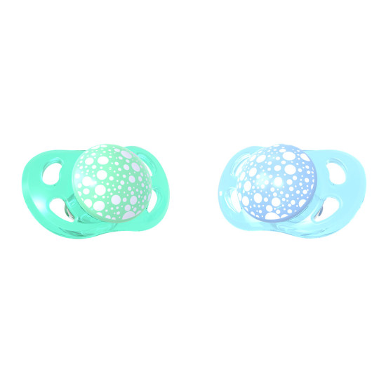 2 Chupetes 0-6M Azul y Verde Twistshake