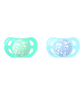 2 Chupetes 0-6M Azul y Verde Twistshake