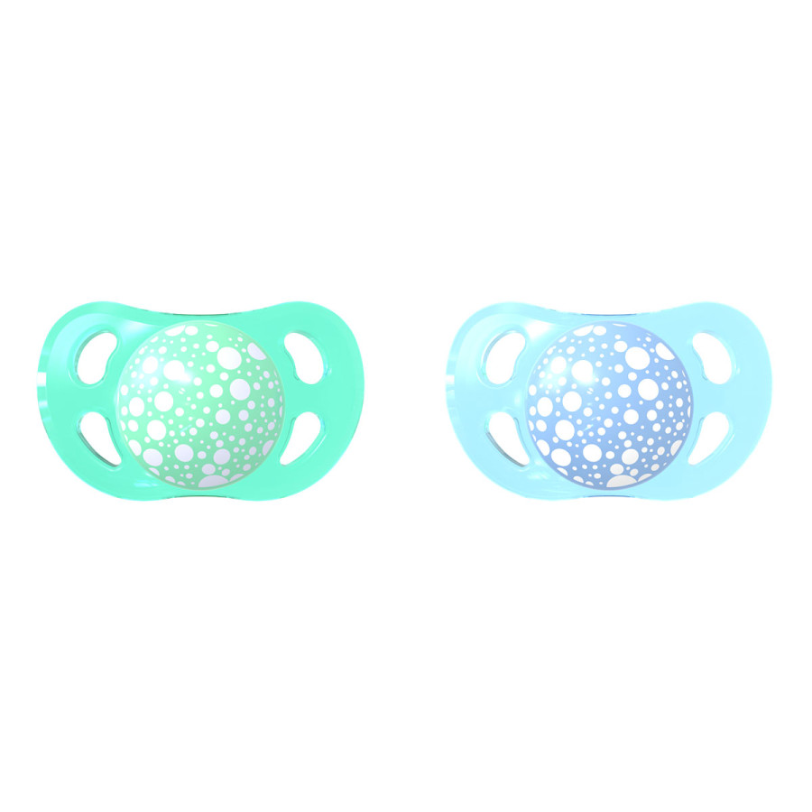 2 Chupetes 0-6M Azul y Verde Twistshake