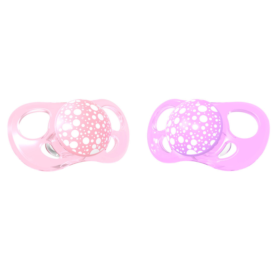 2 Chupetes 6M Rosa y Púrpura Twistshake
