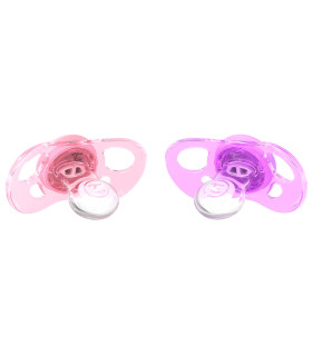 2 Chupetes 6M Rosa y Púrpura Twistshake