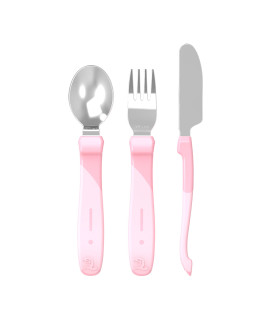 Set de Cubiertos de Aprendizaje 12M Rosa Twistshake