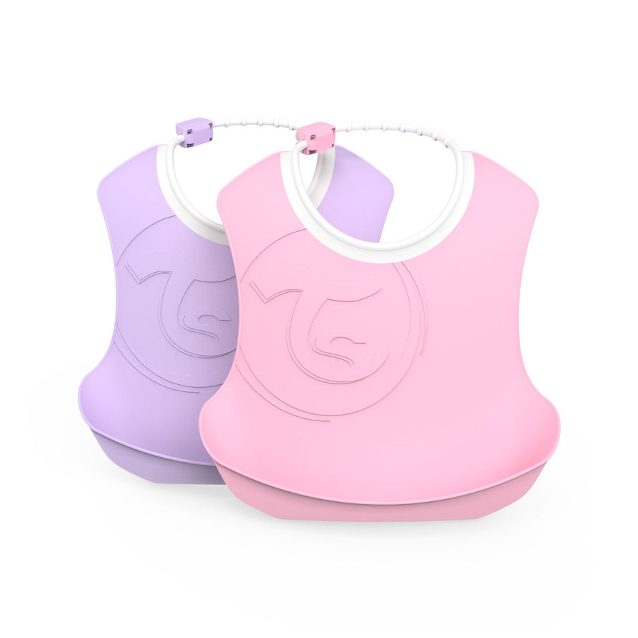 Twistshake Baberos X2 Rosa y Lila