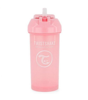 Vaso con bombilla Twistshake 360ml Rosa