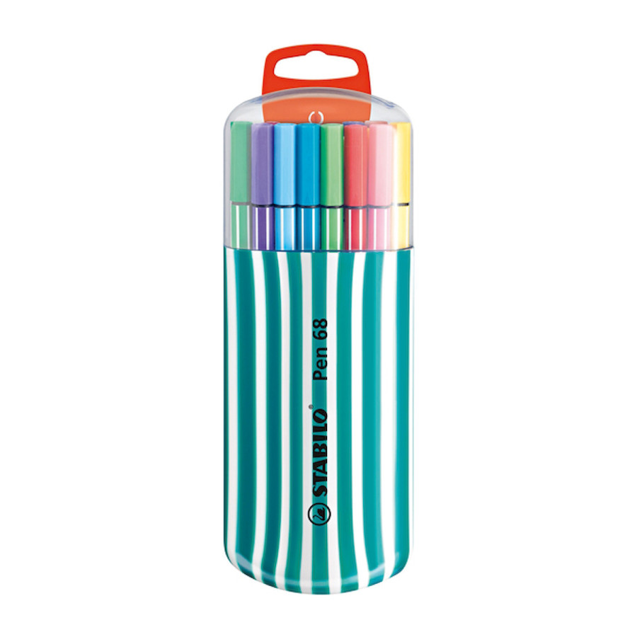 Marcadores Pen 68 Zebra Estuche Turquesa Stabilo x 20