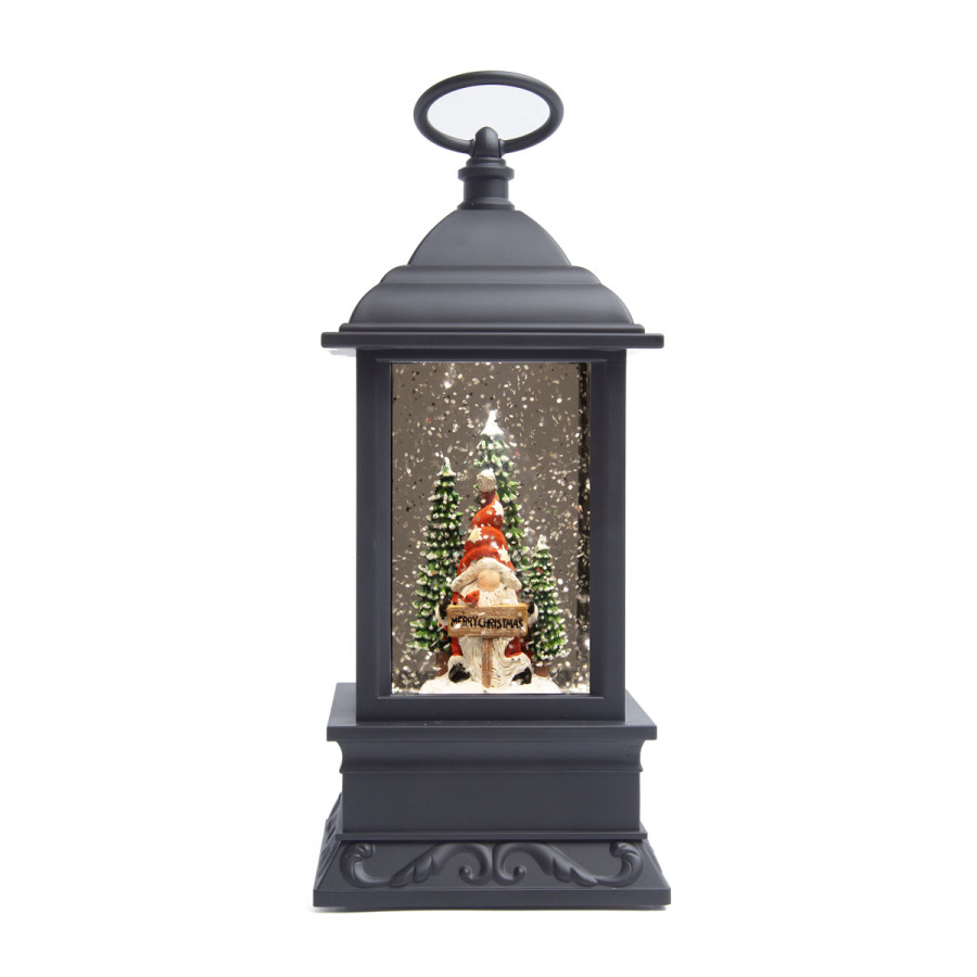 Adorno de Farol Santa y Reno con LED 23 cm Alparamis