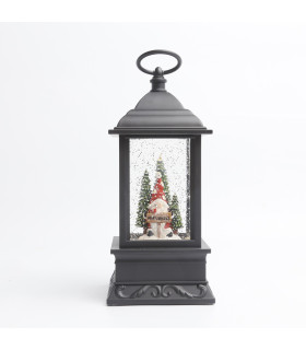 Adorno de Farol Santa y Reno con LED 23 cm Alparamis