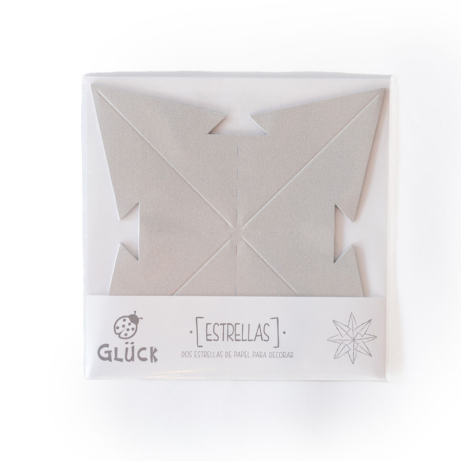 Estrella para Armar 19 cm Plateada x 2