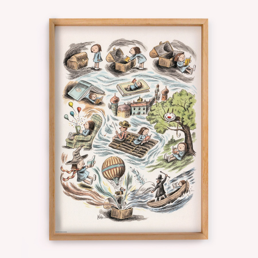 Póster 50x70 cm Las aventuras de Enriqueta por Liniers