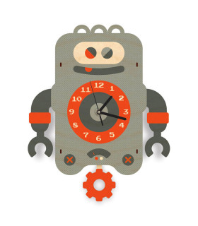 Reloj Péndulo Robot Hugo Woodaloo