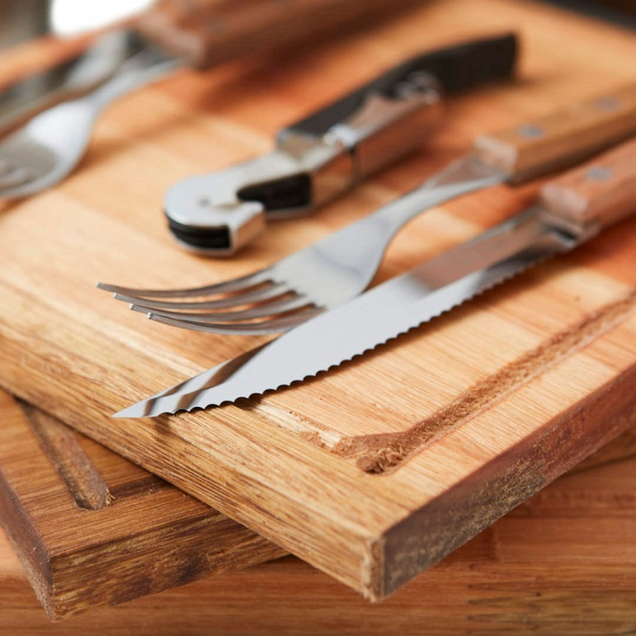 Set Asado X2 con Tabla de Corte Full Caramelo