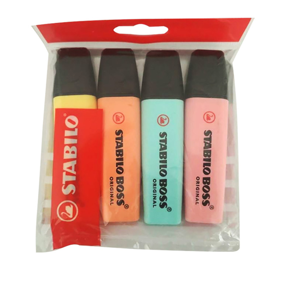 4 Resaltadores Boss  Stabilo
