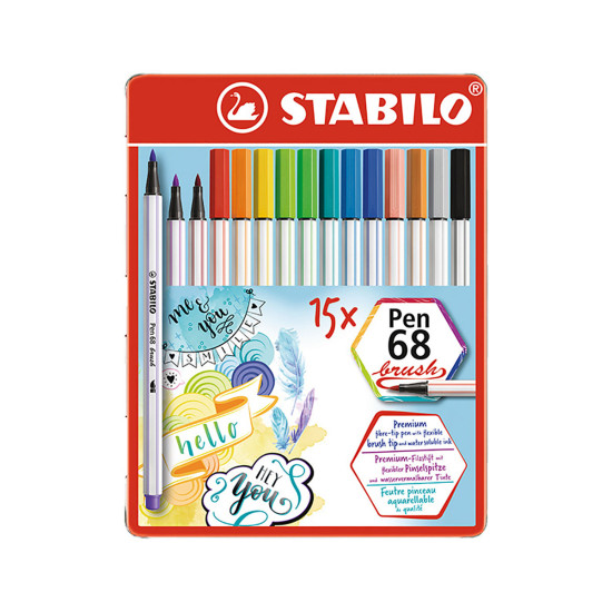 15 Marcadores Pen 68 Lata Stabilo