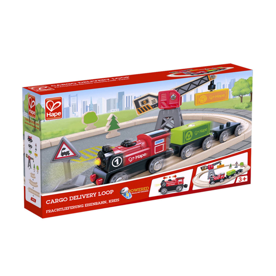 Tren a Pila de Juguete con Circuito de Vías de Carga y Descarga Hape