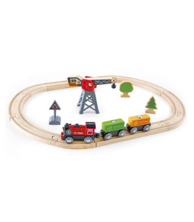 Tren a Pila de Juguete con Circuito de Vías de Carga y Descarga Hape