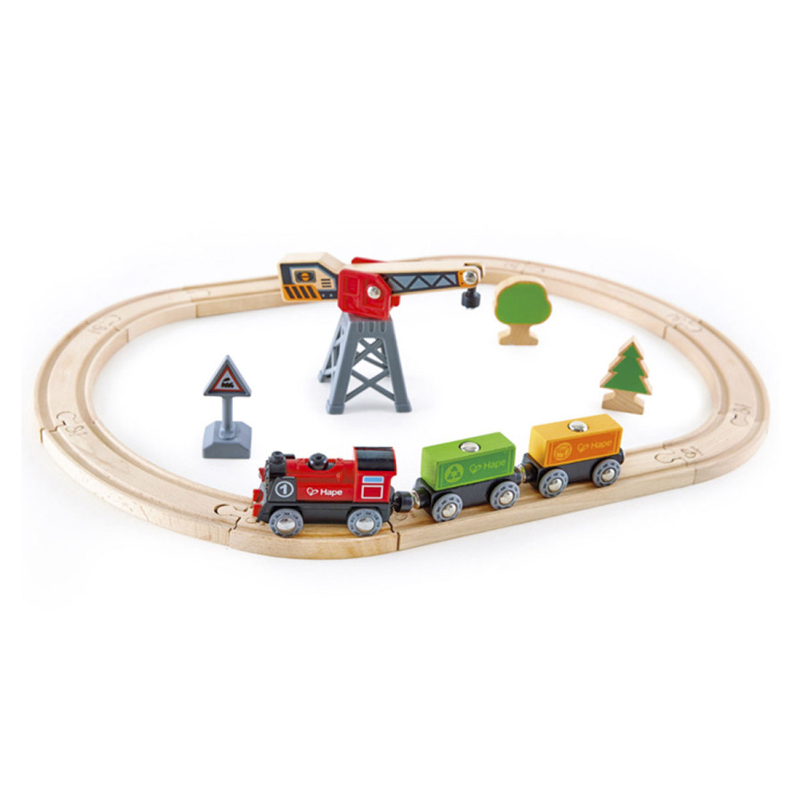 Tren a Pila de Juguete con Circuito de Vías de Carga y Descarga Hape