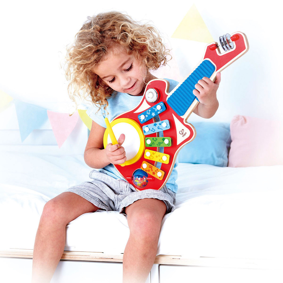 Guitarra 6 en 1 Hape Instrumento Musical de Juguete