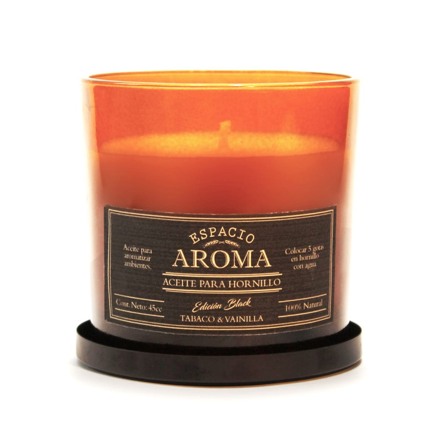 Vela de Soja Aromática 250 g Línea Black Tabaco y Vainilla Espacio Aroma