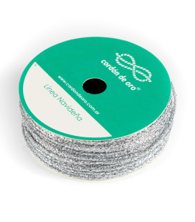 Alambre Forrado con Lurex Plateado 50 m