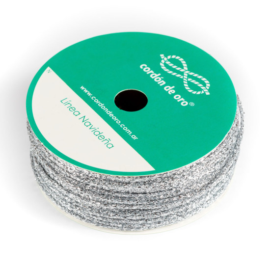 Alambre Forrado con Lurex Plateado 50 m