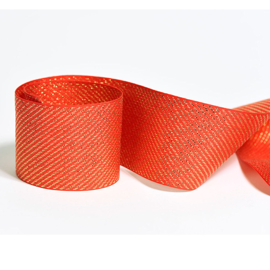 Cinta Lollipop Roja y Dorada 5 cm x 10 metros