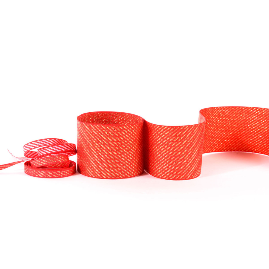 Cinta Lollipop Roja y Dorada 5 cm x 10 metros