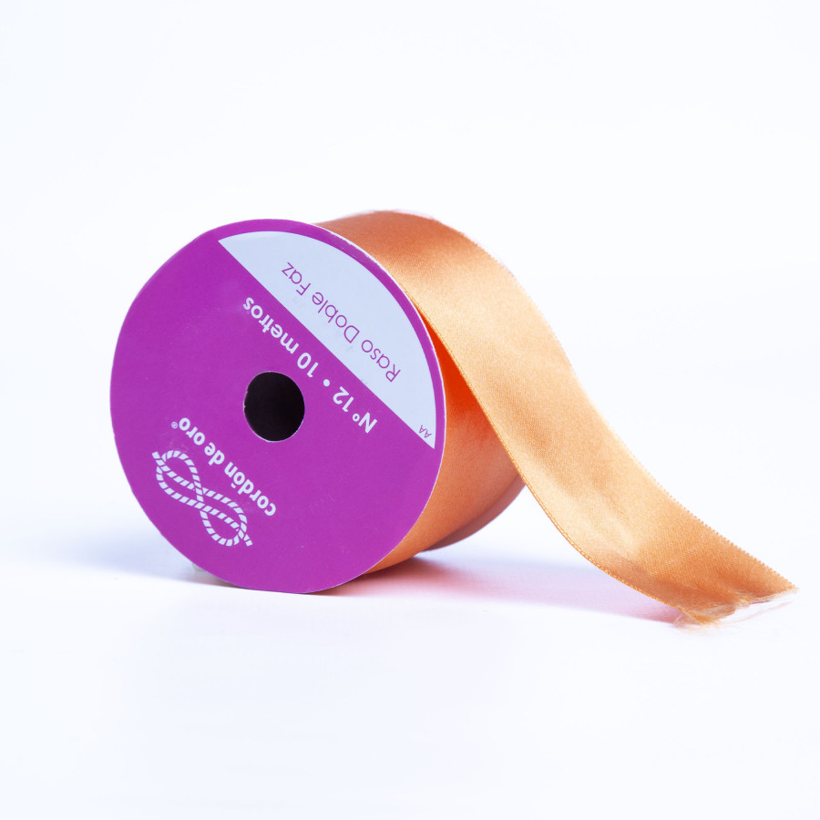 Cinta de Raso Doble Faz Naranja 5 cm x 10 m