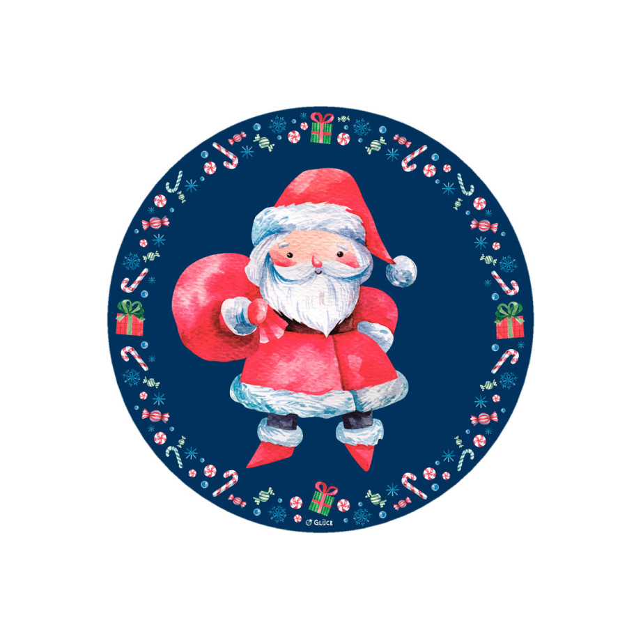 Platos de Sitio Bosque Encantado Papá Noel Azul x 10