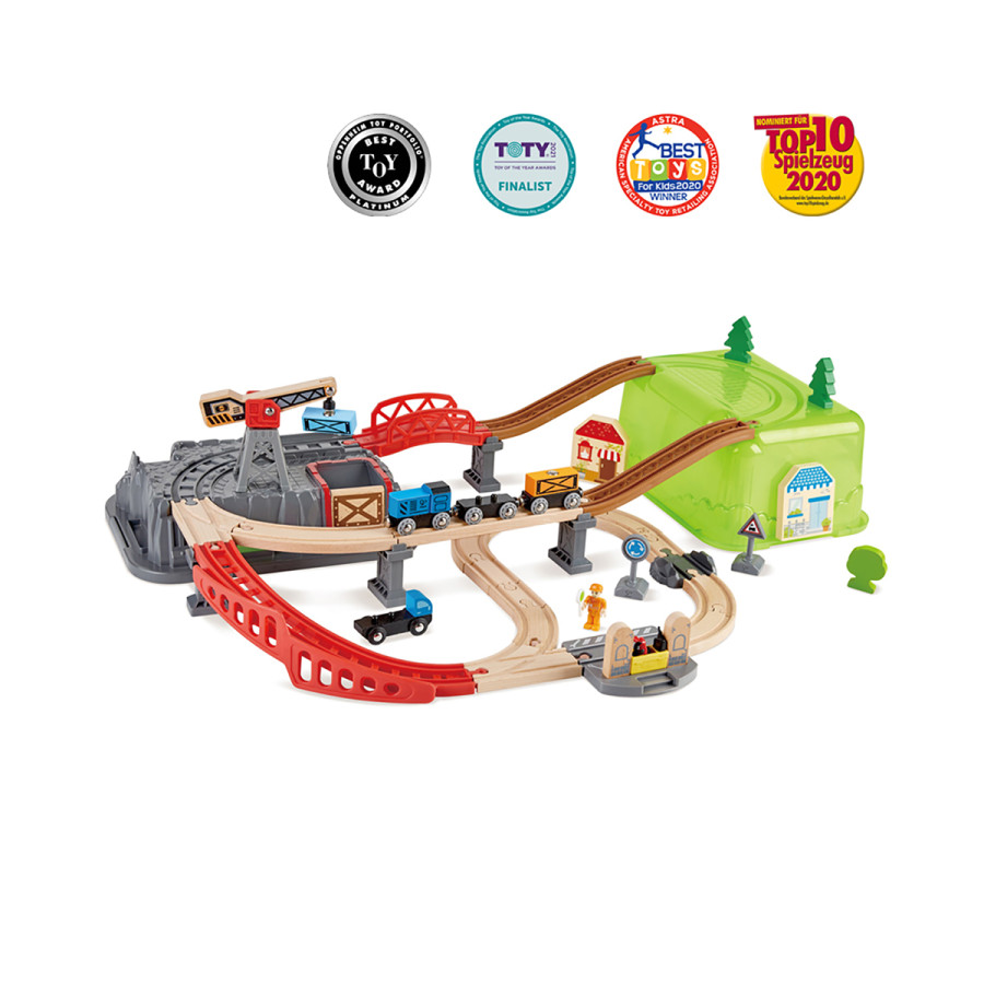 Set de Tren de Ciudad de Juguete en Caja Hape