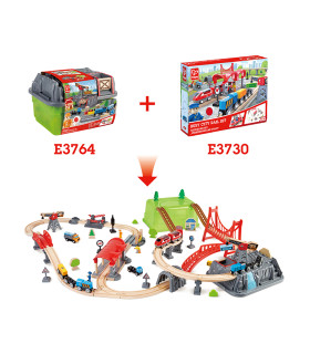 Set de Tren de Ciudad de Juguete en Caja Hape