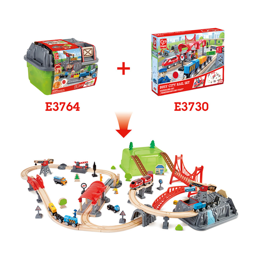 Set de Tren de Ciudad de Juguete en Caja Hape