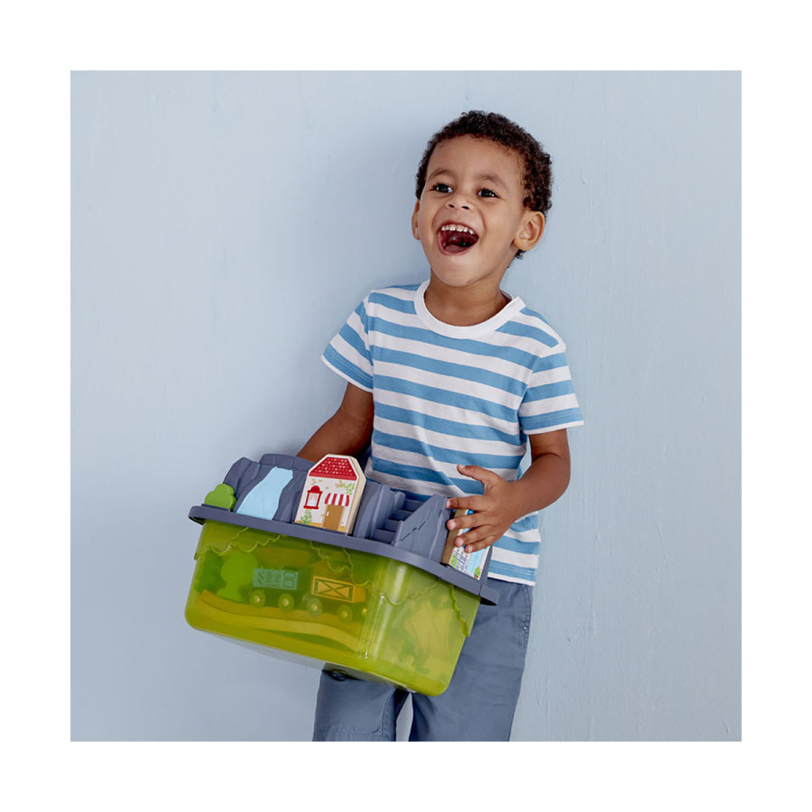 Set de Tren de Ciudad de Juguete en Caja Hape