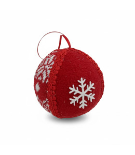 Bola Navideña de Peluche Roja y Blanca 10 cm Alparamis