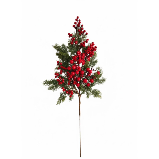 Rama Verde con Bayas Rojas 71 cm Alparamis