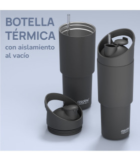 Botella Térmica Deportiva Cosmic Black 1 l Asobu
