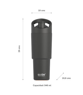 Botella Térmica Deportiva Cosmic Black 1 l Asobu