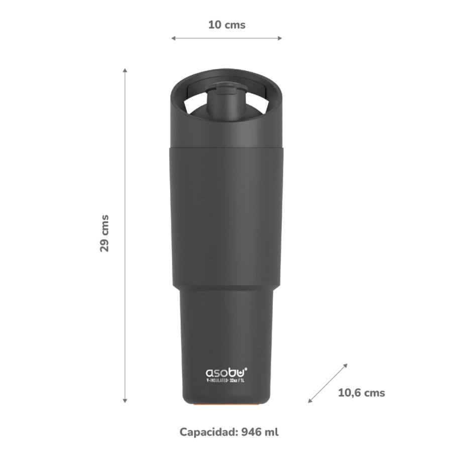 Botella Térmica Deportiva Cosmic Black 1 l Asobu