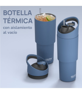 Botella Térmica Deportiva Cosmic Slate Gray 1 l Asobu