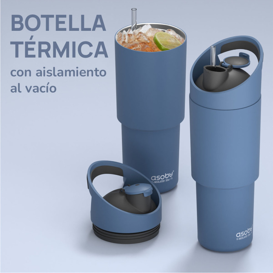 Botella Térmica Deportiva Cosmic Slate Gray 1 l Asobu