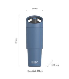 Botella Térmica Deportiva Cosmic Slate Gray 1 l Asobu