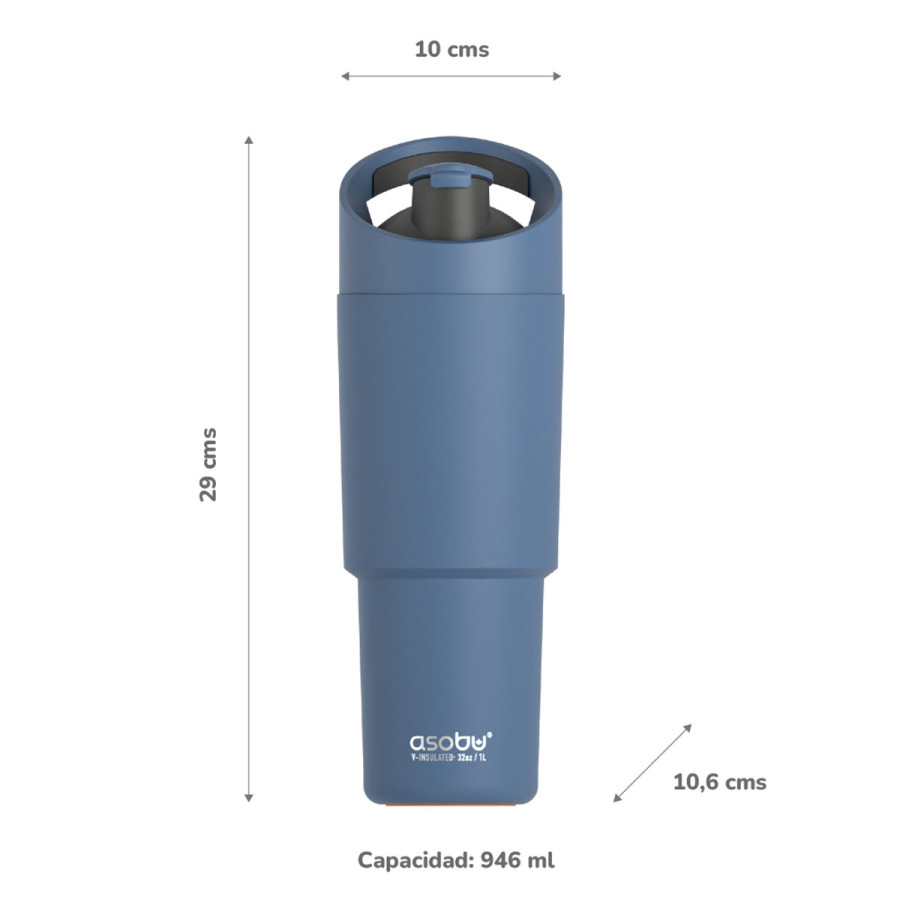 Botella Térmica Deportiva Cosmic Slate Gray 1 l Asobu