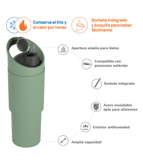 Botella Térmica Deportiva Cosmic Basil Green 1 l Asobu