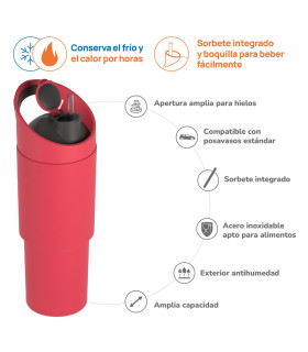 Botella Térmica Deportiva Cosmic Red 1 l Asobu