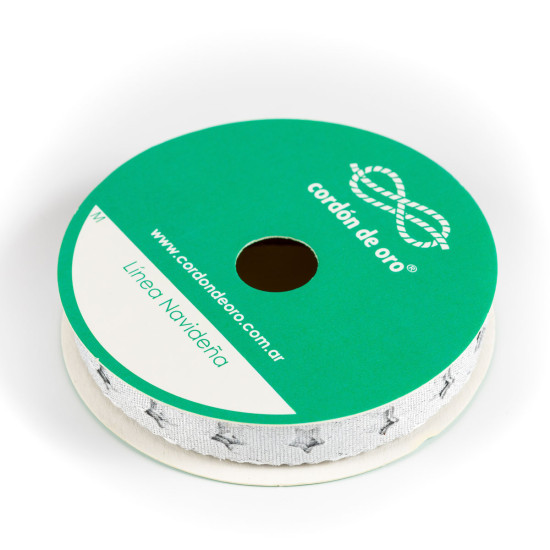 Cinta Troquelada Estrella de Luxe Plateada 1 cm x 10 metros