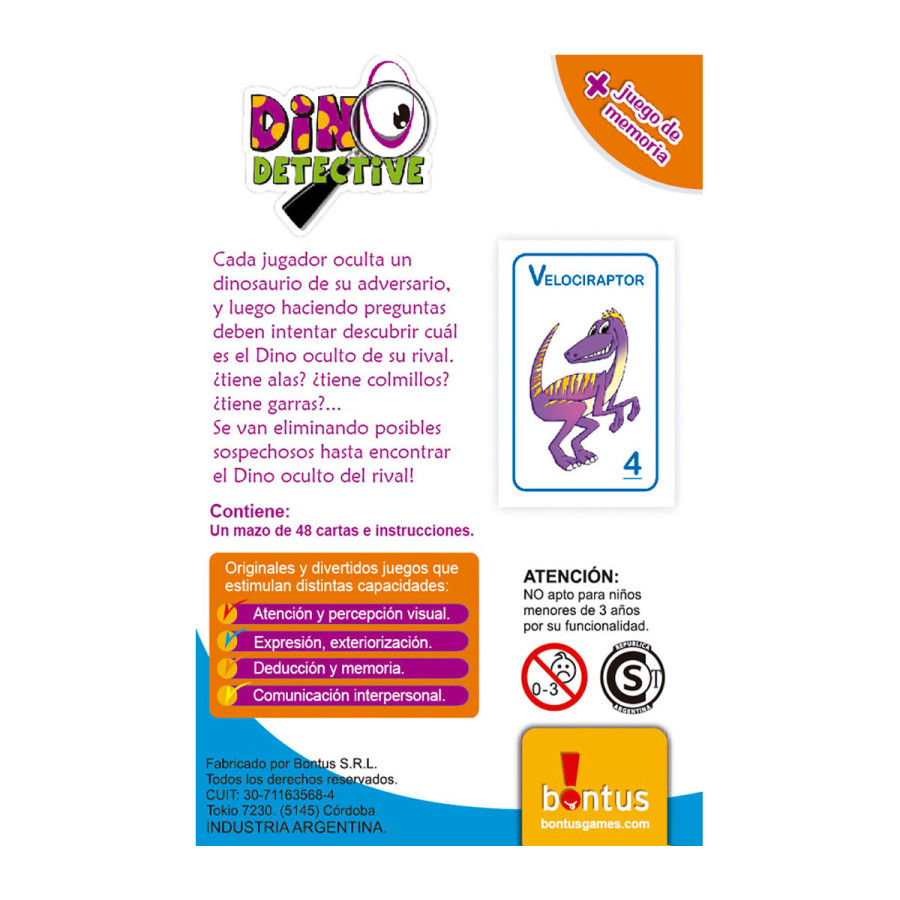 Juego Didáctico de Cartas Dino Detective