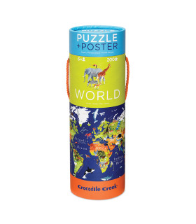 Puzzle de 200 piezas y póster mundo de rompecabezas