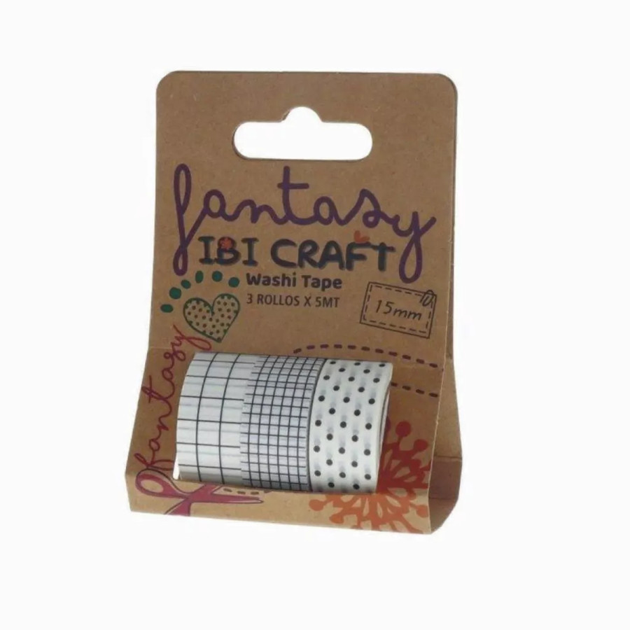 Washi Tape Box 3 Rollos de 5 m Pattern Ibicraft