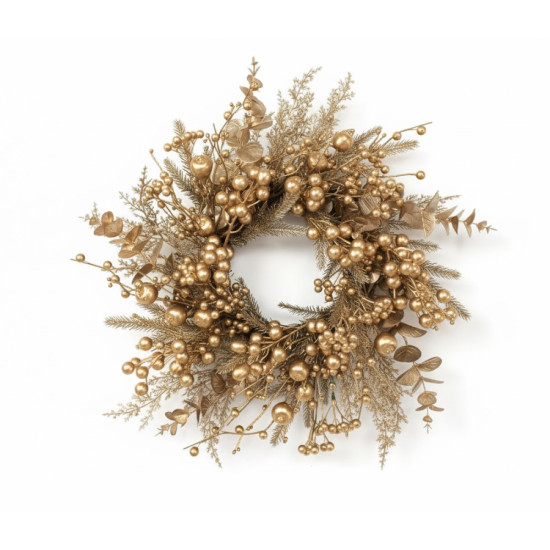 Corona Navideña Dorada 51 cm Alparamis